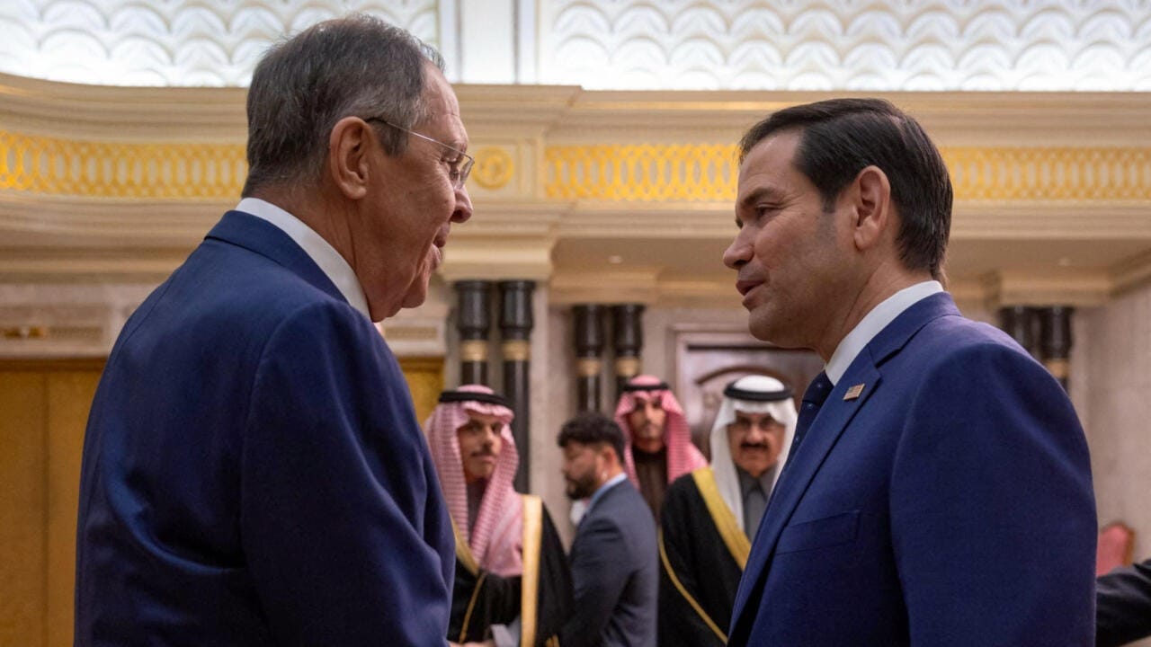 Secretarul de Stat al SUA, Marco Rubio, în timpul unei conferințe de presă la Kuala Lumpur privind războiul din Ucraina.