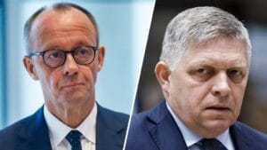 Cancelarul Germaniei și Premierul Slovaciei.